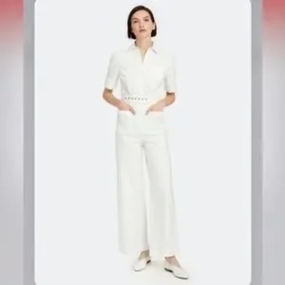 Staud Zavey utility jumpsuit in white. Size Small. Worn once. Great condition - Picture 2 of 8